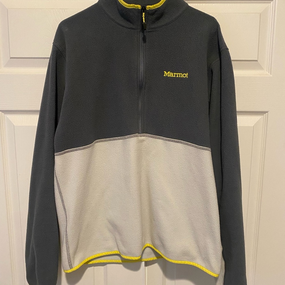 Marmot White/Gray Fleece 1/2 Zip